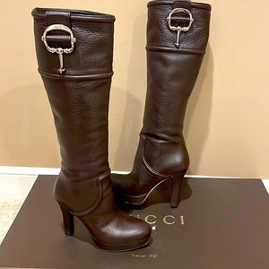 Gucci Horse but techno platform knee-high tall boot